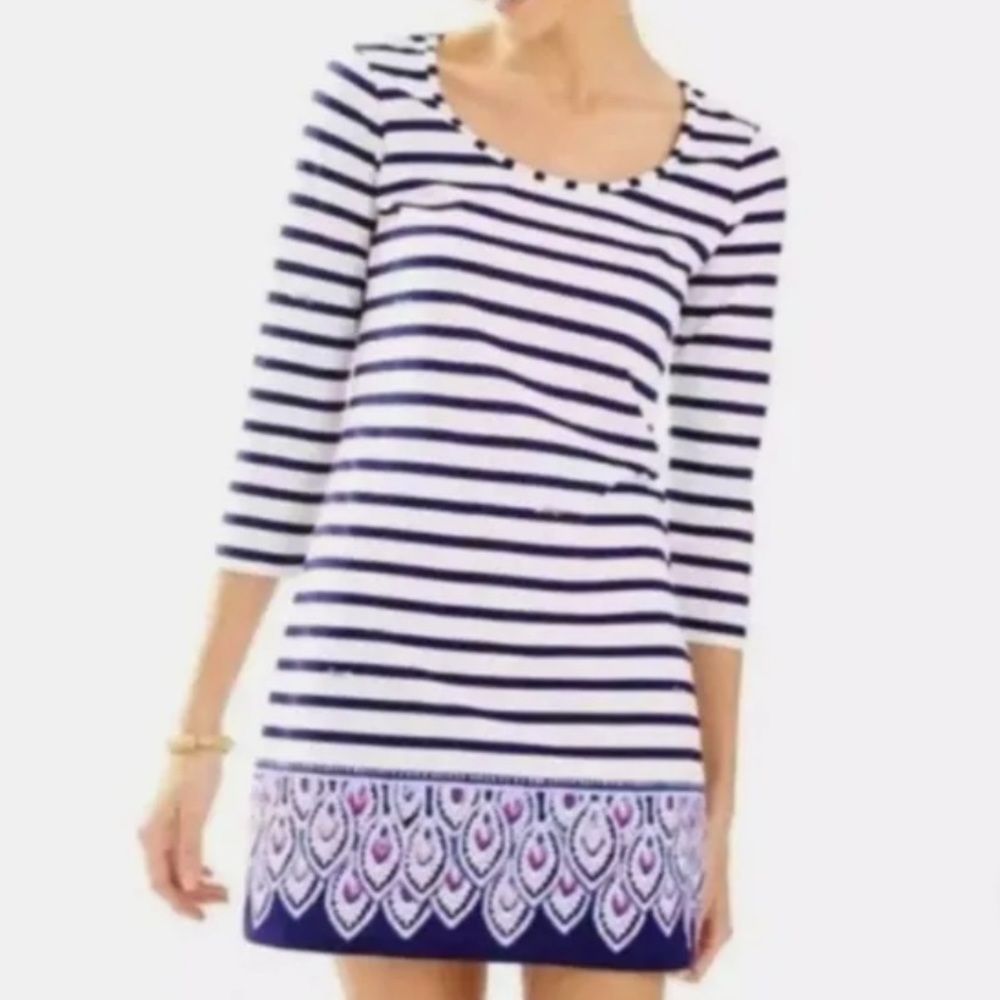 Lilly Pulitzer Beacon Blue Peacock Shirt Dress